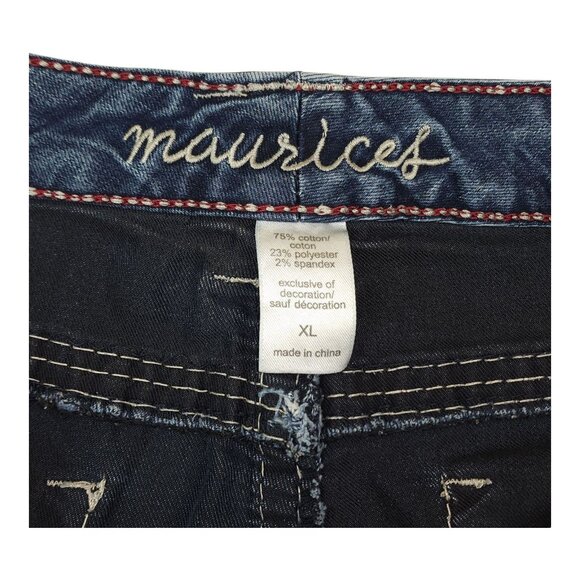 Maurices Womens Jeggings XL Distressed Skinny Jeans Back Pocket Embroidery - Picture 6 of 10
